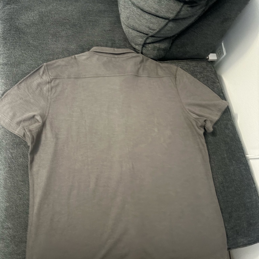 Faherty Sunwashed Knit Shirt Mens XXL Gray Cotton Short Sleeve Button Front - Picture 4 of 4